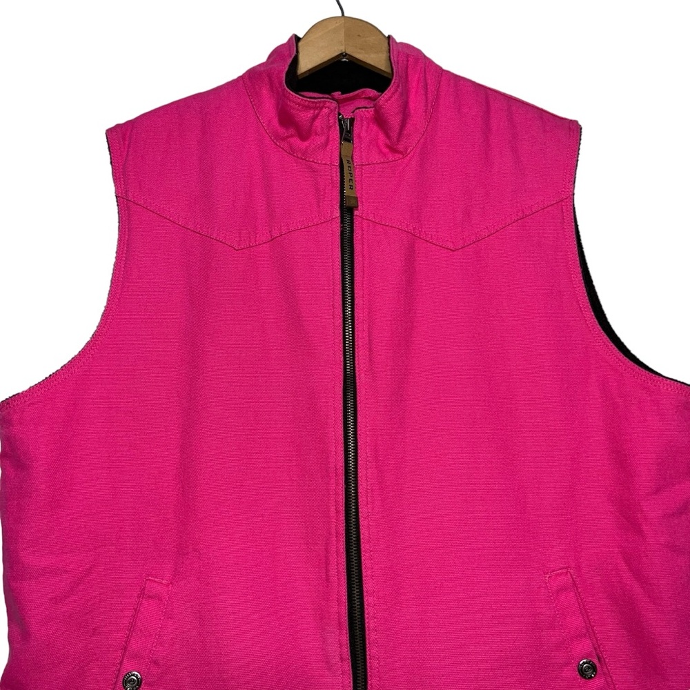 ROPER Houston Rodeo Livestock Committee Pink Canvas Quilt Fleece Vest - Picture 5 of 13